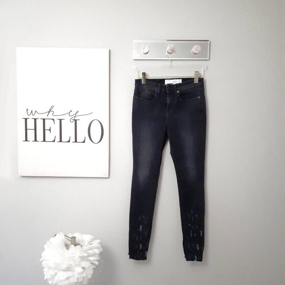 NWOT IRO black faded wash skinny low rise distressed denim jeans, 28 - Picture 3 of 9